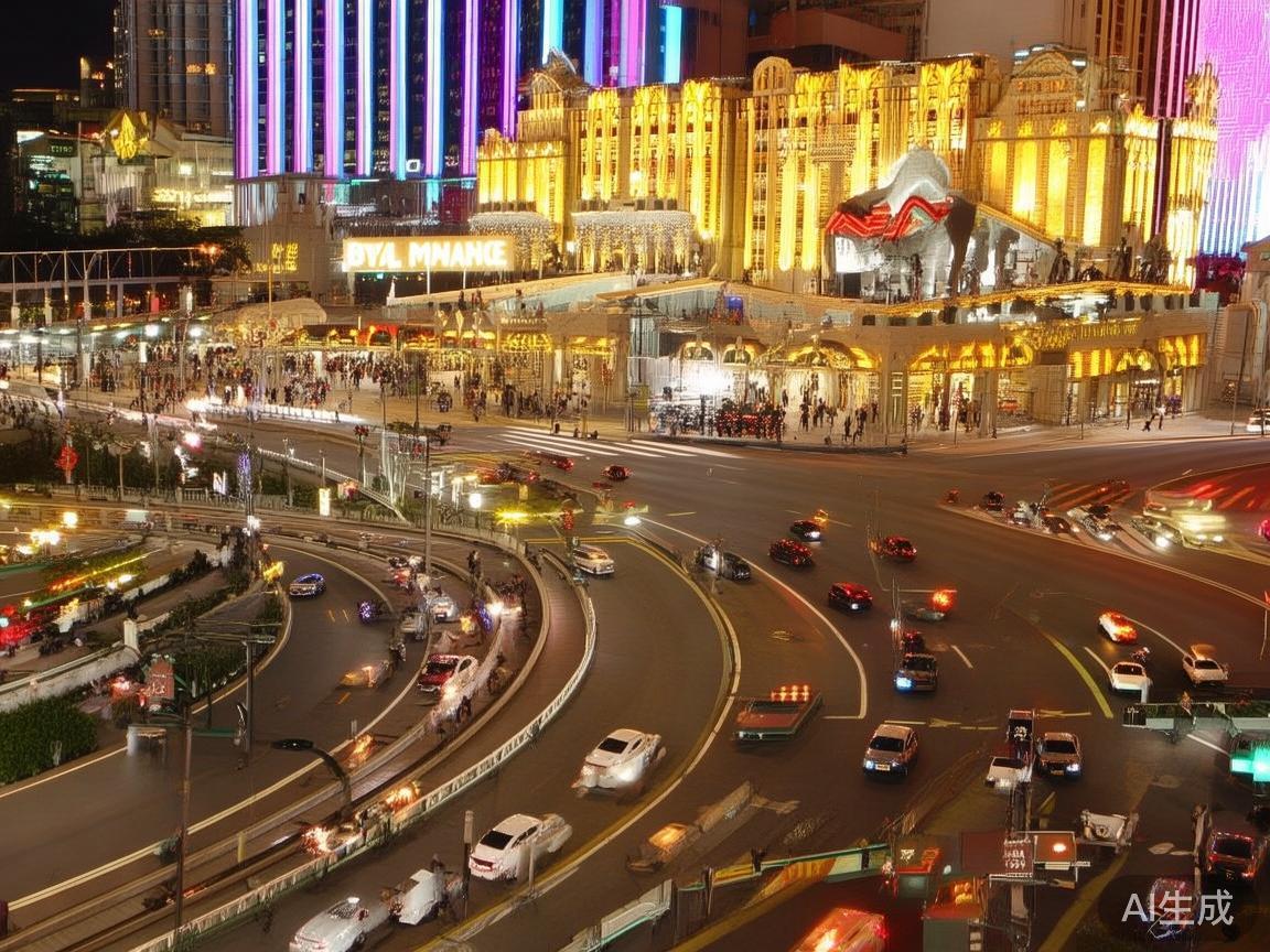 在繁华的澳门，皇家澳门赌场作为著名的娱乐和休闲胜地